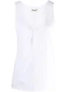 Saint Laurent Paris Women Canotta Henley In Popeline Di Cotone