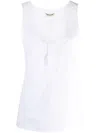 Saint Laurent Cotton Poplin Henley Tank Top Clothing In White