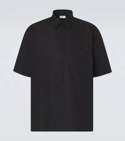 Saint Laurent Pajama Shirt In Cotton Poplin In Black