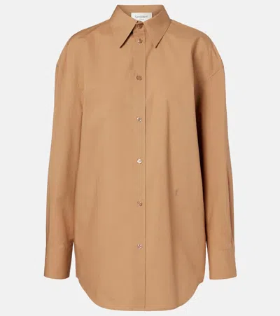 Saint Laurent Cotton Poplin Shirt In Brown