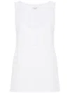 Saint Laurent White Sleeveless Satin-finish Silk Top In White