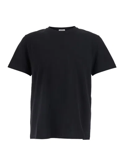 Saint Laurent Cotton Round Neck T-shirt In Black