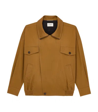 Saint Laurent Cotton Serge Bomber Jacket In Brown