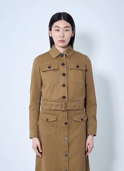 SAINT LAURENT COTTON SERGE CROP JACKET
