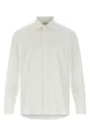 Saint Laurent White Pointed Collar Long Sleeve Shirt In Cotton Man In White