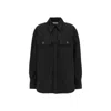 Saint Laurent Saharienne Twill Cotton Shirt In Black