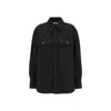 Saint Laurent Saharienne Twill Cotton Shirt In Black