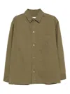 Saint Laurent Cassandre Overshirt In Cotton Linen Gabardine Clothing In Green