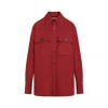 Saint Laurent Saharienne Long-sleeved Shirt In Red