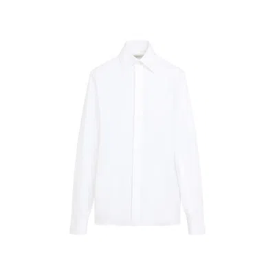 Saint Laurent Essential Cotton Shirt For Women In White