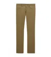 Saint Laurent Cotton Slim Trousers In Green