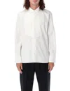 Saint Laurent Classic Relaxed Fit Smoking Shirt In White