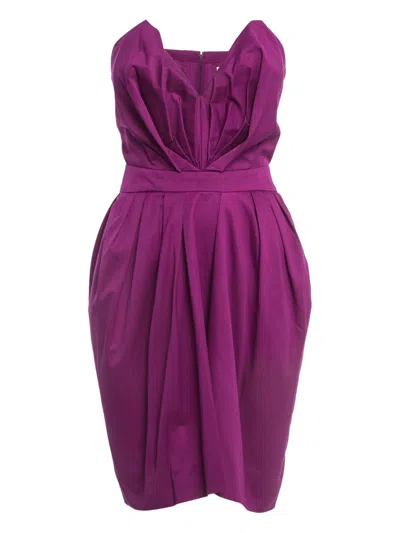 Pre-owned Saint Laurent Cotton Strapless Dress