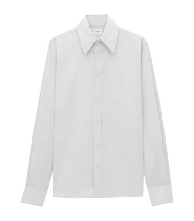 Saint Laurent Cotton Stripe Cassandre Shirt In White