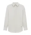 Saint Laurent Striped Cotton Cassandre Shirt In Brown
