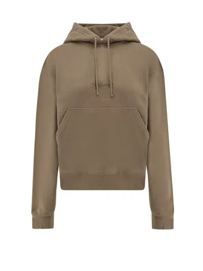 SAINT LAURENT COTTON SWEATSHIRT WITH LOGO EMBROIDERY