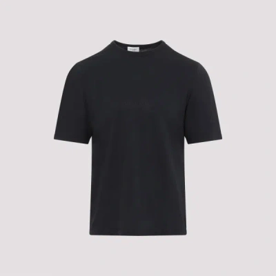 Saint Laurent Embroidered Logo T-shirt In Black