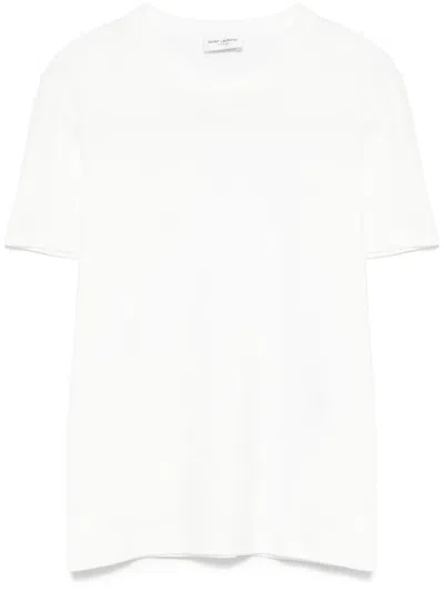 Saint Laurent Cotton T-shirt In Weiss