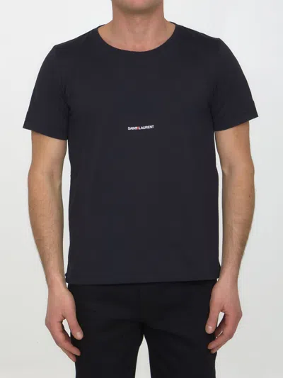 SAINT LAURENT COTTON T-SHIRT WITH LOGO