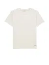 Saint Laurent Crewneck Cotton And Modal T-shirt In Neutral