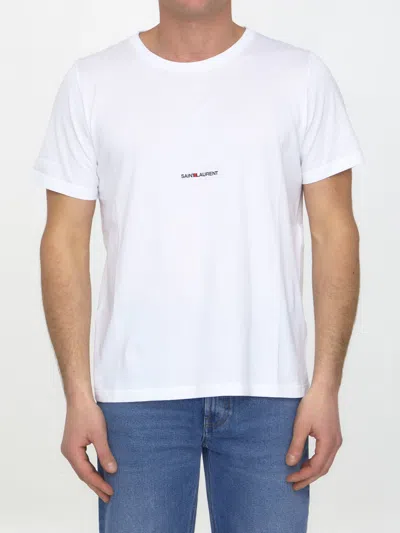 SAINT LAURENT COTTON T-SHIRT WITH LOGO