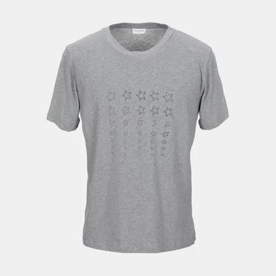 Pre-owned Saint Laurent Cotton T-shirts S In Grey