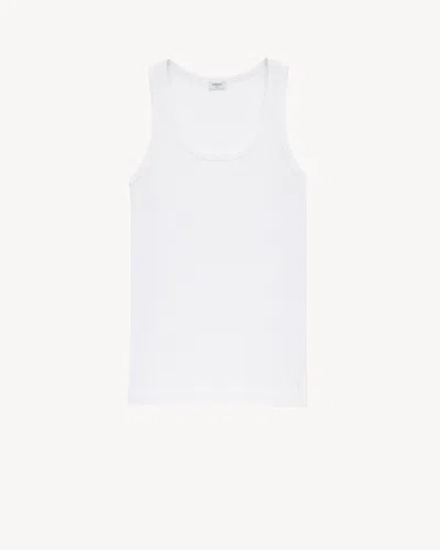 Saint Laurent Cotton Poplin Top In White