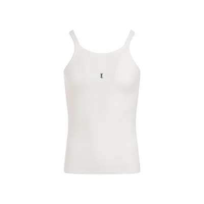 Saint Laurent Cotton Tank Top Men In White