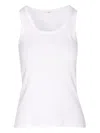 Saint Laurent Crewneck Scoop Neck Sleeveless Plain Pattern Top In White