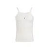 Saint Laurent White Tank Top With Cassandre Detail In Ribbed Cotton Man In White