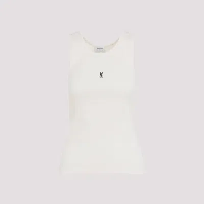 Saint Laurent Cotton Tank Top - Women's Mini Style In White