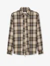 Saint Laurent Tartan Check Long-sleeved Shirt In Neutral