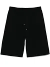 Saint Laurent Waist Drawstring Cotton Fleece Shorts In Black