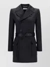 SAINT LAURENT COTTON TRENCH JACKET BELTED EPAULETTES