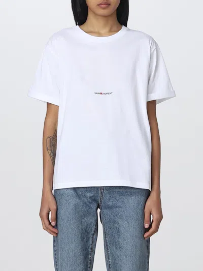 Saint Laurent Cotton T-shirt In White