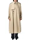 Saint Laurent Women's Cotton Twill Cape Trench Coat