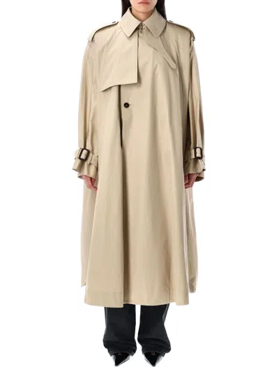 SAINT LAURENT SAINT LAURENT COTTON TWILL CAPE TRENCH COAT