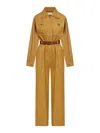 Saint Laurent Cotton Twill Jumpsuit In Nude & Neutrals