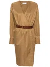 Saint Laurent Women's Cotton Twill Midi Dress