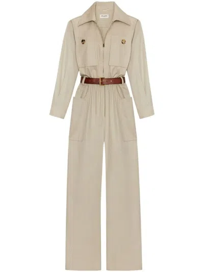 Saint Laurent Cotton Twill Overalls