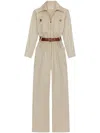 Saint Laurent Cotton Twill Overalls Clothing In Neutral