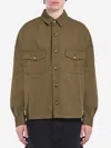 Saint Laurent Long-sleeved Twill Overshirt In Multi