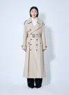 Saint Laurent Maxi Trench Coat In Beige