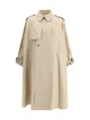 Saint Laurent Single-breasted Trench Coat Featuring Storm Flap In Neutral