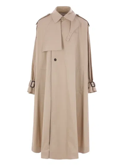 Saint Laurent Cotton-twill Trench Coat In Neutrals