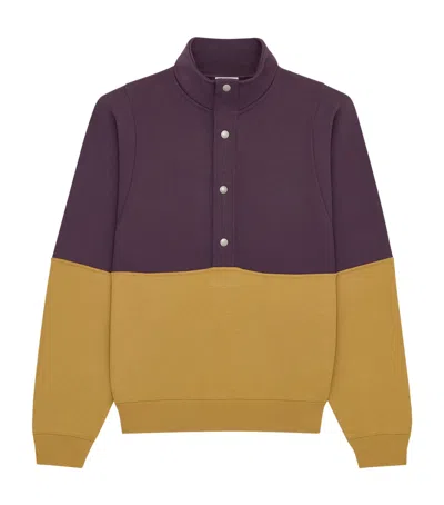 Saint Laurent Cotton Two-tone Sweatshirt In Purple