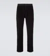 Saint Laurent Cotton Velvet Sweatpants In Deep Faded Black