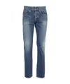 Saint Laurent Cotton Washed Jeans In Blue