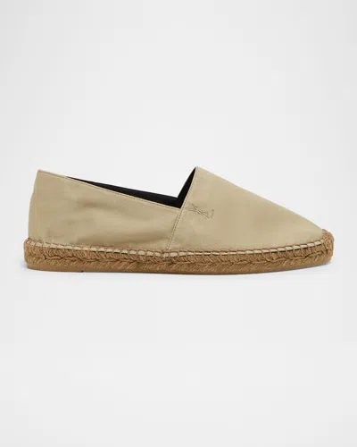 SAINT LAURENT COTTON YSL SLIP-ON ESPADRILLES