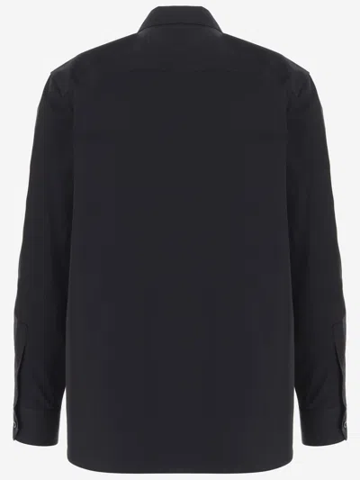 Saint Laurent Cotton Zip-front Shirt In Black